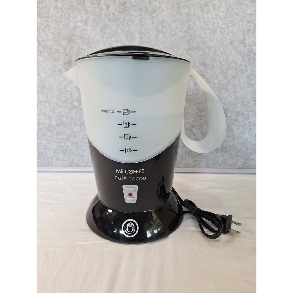 Mr. Coffee Cafe Cocoa Hot Chocolate Maker Black White Electric 4-Cup